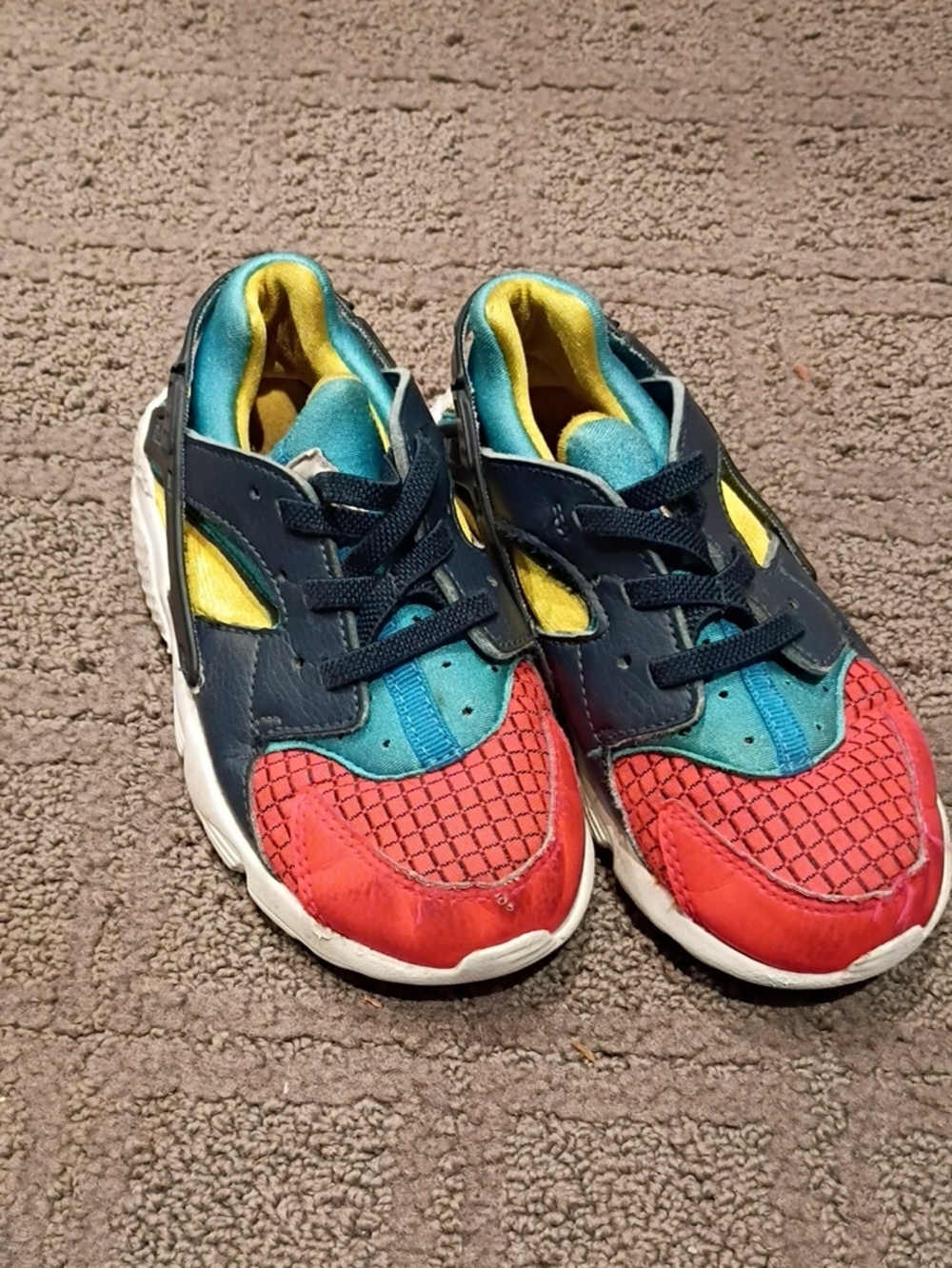 Nike Kids Multicolor Athletic Sneakers - Red, Teal & Navy